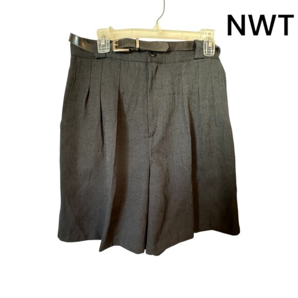 Briggs Pants - NWT   BLACK BELTED DRESSY EASY CARE SHORTS    SIZE: 14     #1